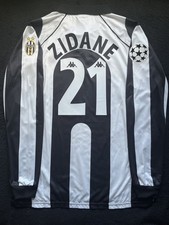 Zidane #21 XL 1997/1998 Retro Jersey Italy Soccer Football White Longsleeve