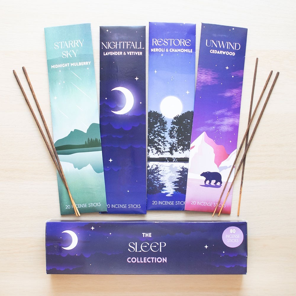 Relaxing Sleep Collection Mixed  Scent 80 Incense Sticks Gift Boxed Set