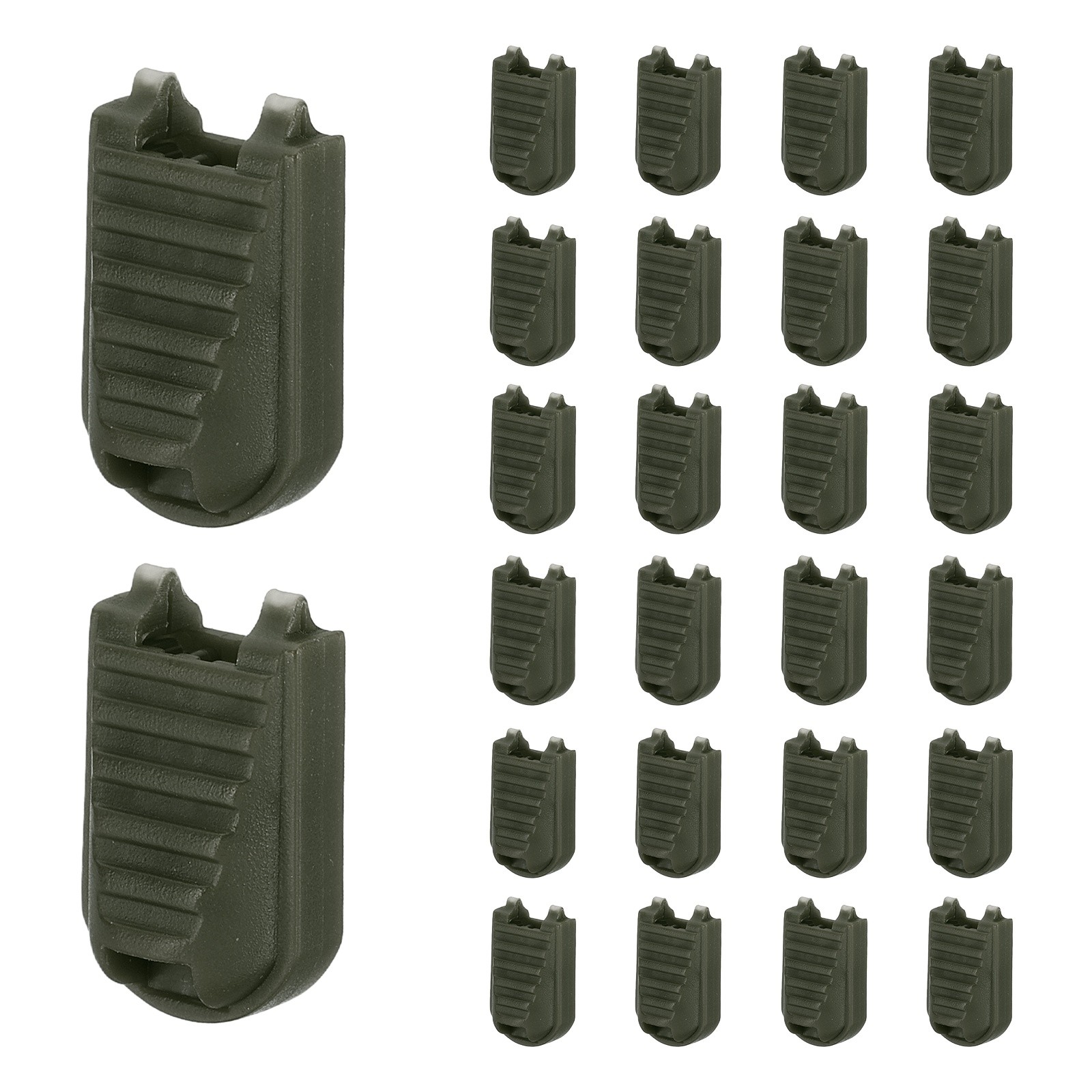 Zipper Pull Tabs Cord End Tips Shoelace End Clips - (30 Pack, Navy Green)