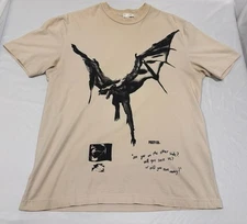 Post Malone H&M Beige Demon Dragon Lyrics Posty Co Shirt (Medium)