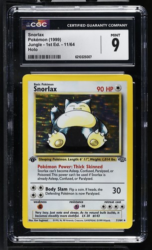 Snorlax (1st Edition) graded CGC 9 for sale on eBay