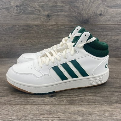 Adidas Hoops 3.0 Mid Basketball Shoes White Green Mens Size 9 IG5570