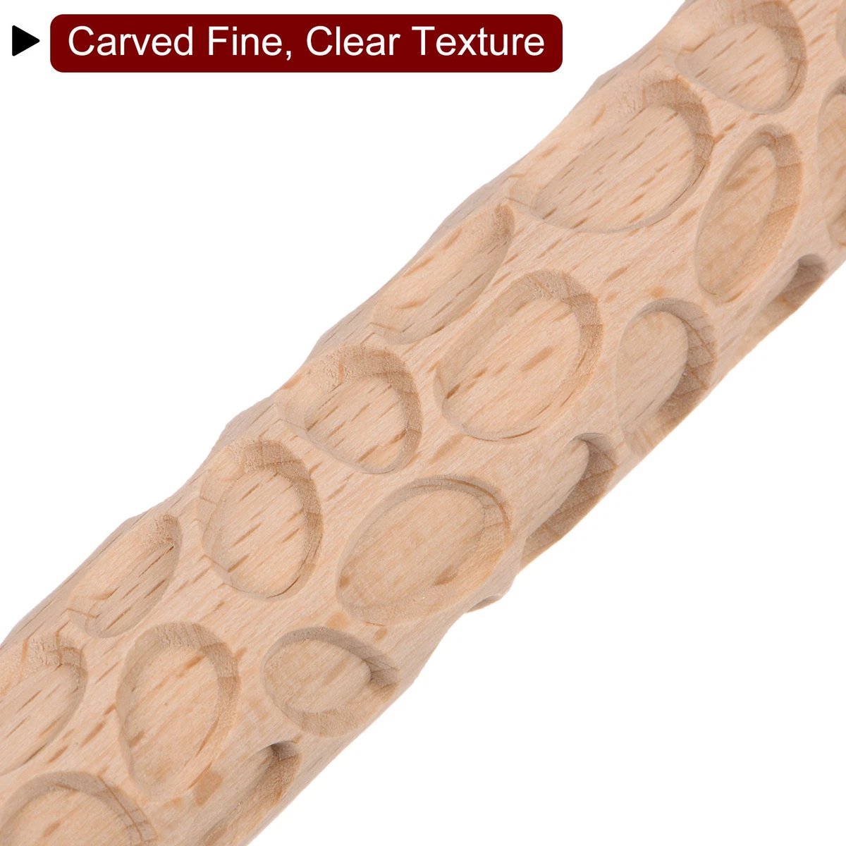 Wood Clay Roller Cobblestone Texture Rolling Emboss Beech 15cm x 2cm