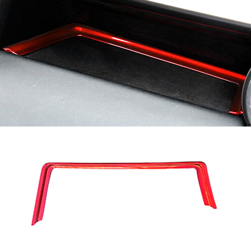 For Toyota RAV4 2013-2018 Glossy Red Console Gear Storage Box Frame Cover Trim