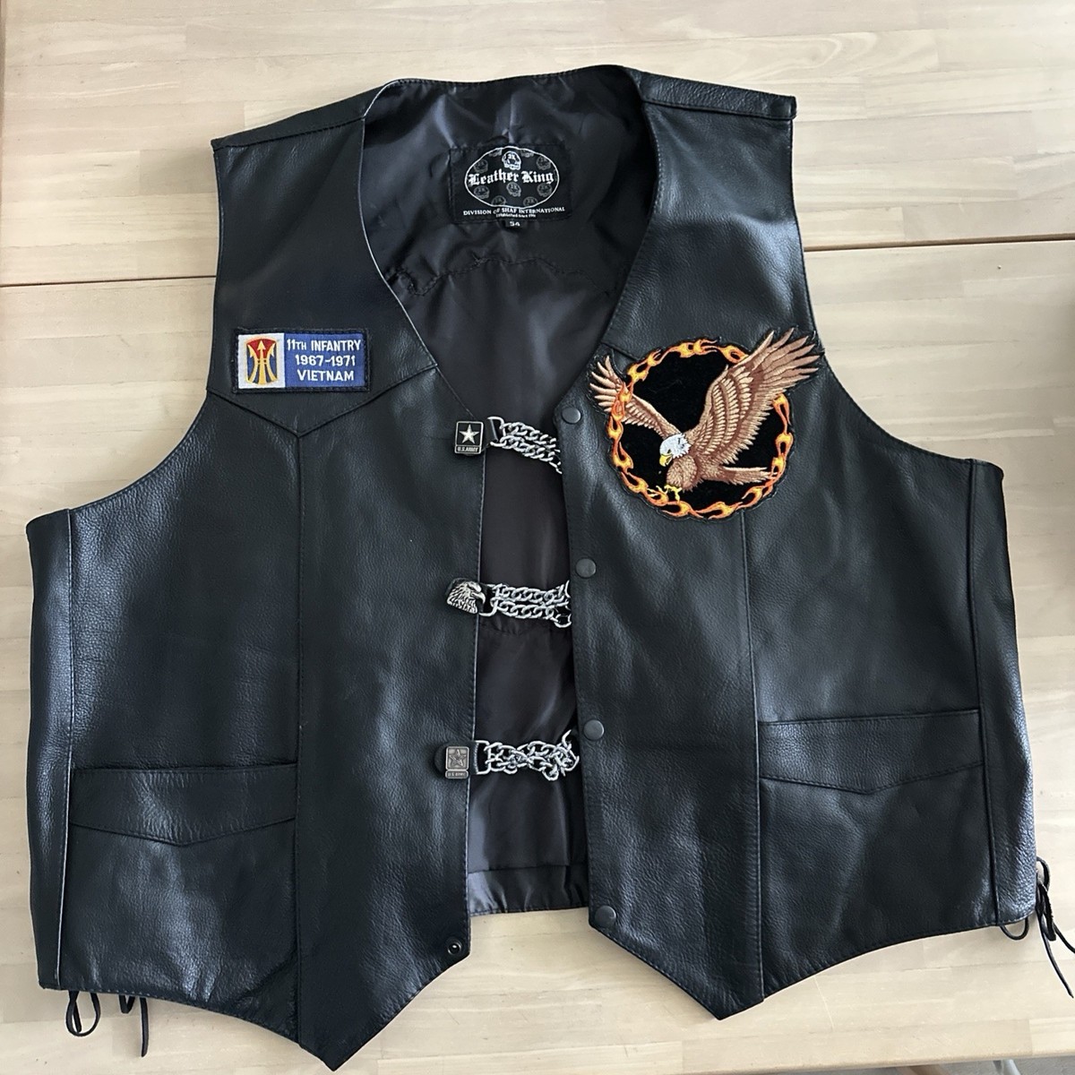 ハーレーダビッドソン　ヴィンテージ　ベスト Vintage Leather King Vest Size 54 Black Harley Davidson Vietnam