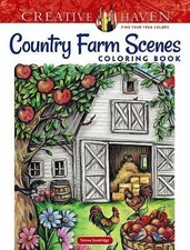 Creative Haven Country Farm Scenes Coloring Book,