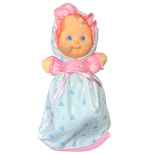Vintage 1992 Fisher Price Puffalump Kids Pink Newborn Baby in Bunting Doll
