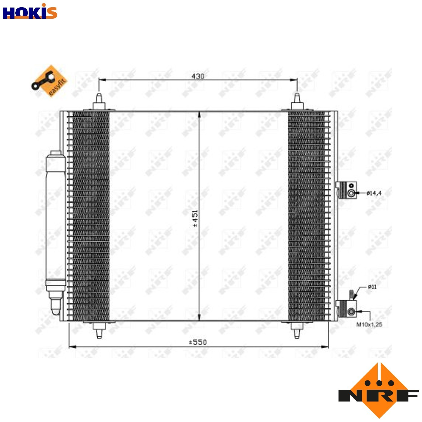 CONDENSER AIR CONDITIONING 35669 FOR PEUGEOT EXPERT/Van/TEPEE 807 FIAT 2.2L 4cyl