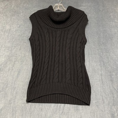 Banana Republic Sweater Vest Womens Small Black Cable Knit