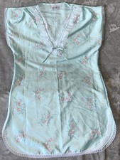 Vintage 70s Intimate Encounters Satin Nightgown Lace Trim Floral V-Neck USA made