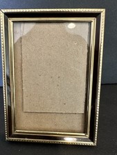 Picture Frame Cute Vintage 3.5x5” Brass Tone Gold Standing