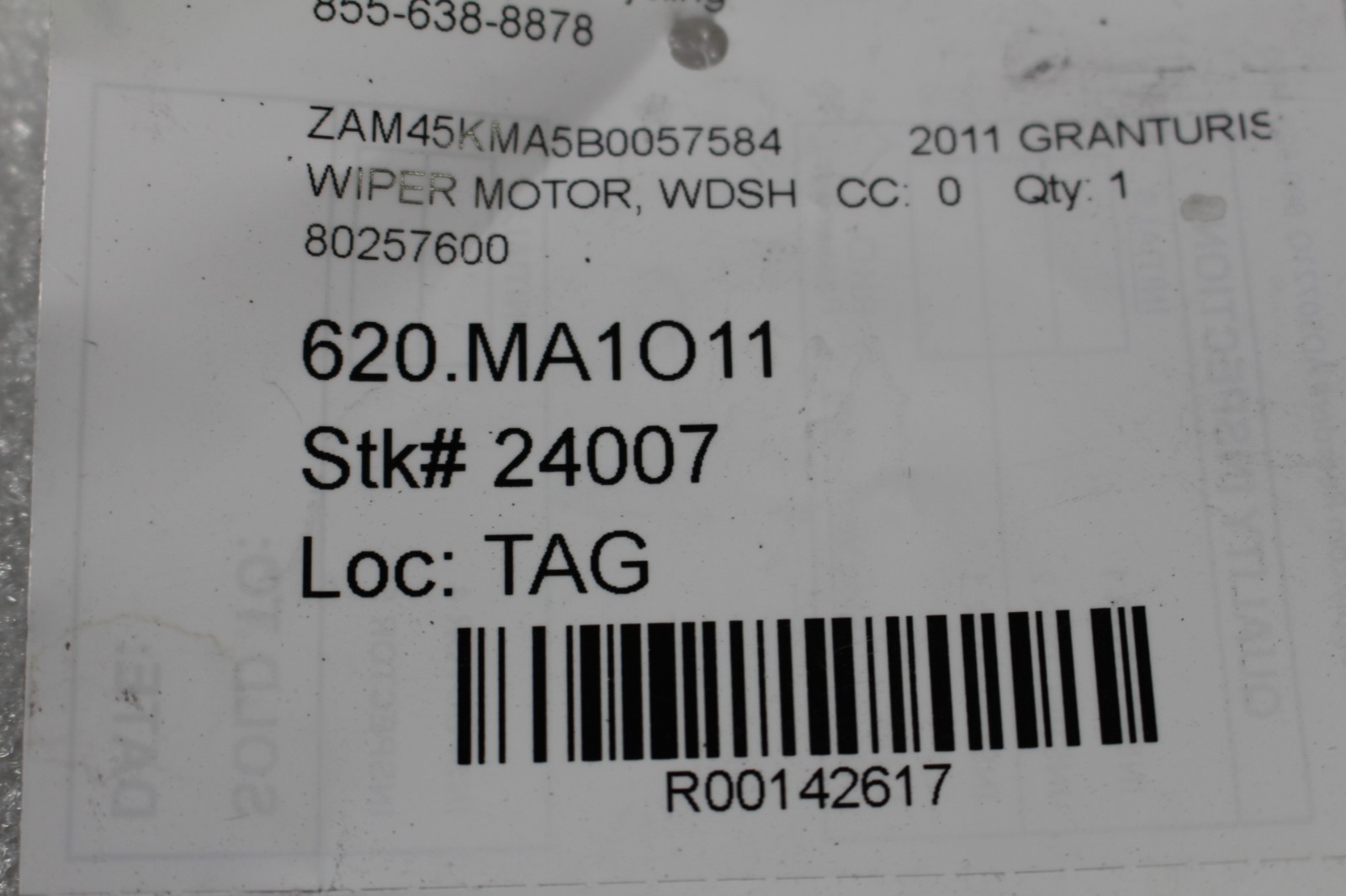 Maserati GranTurismo Windshield wiper motor P/N 80257600