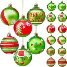 12 Pieces 2.4 Inch Christmas Ball Ornaments, Glittering Plastic Hanging...