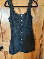 Urban Outfitters women's black denim jumper, size 4, sporty