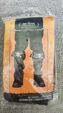 Black Pirate Boot Toppers Covers Skull  Crossbones Halloween Costume Accessory