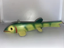 Jack Compton Ice Fishing Decoy   Spearing Hand Carved Wood  Folk Art 9.5”