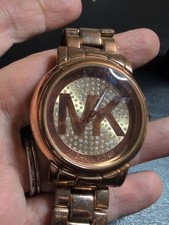 Collectible Retro Michael Kors Watch Rose Gold And Gold Tone Number 8198...