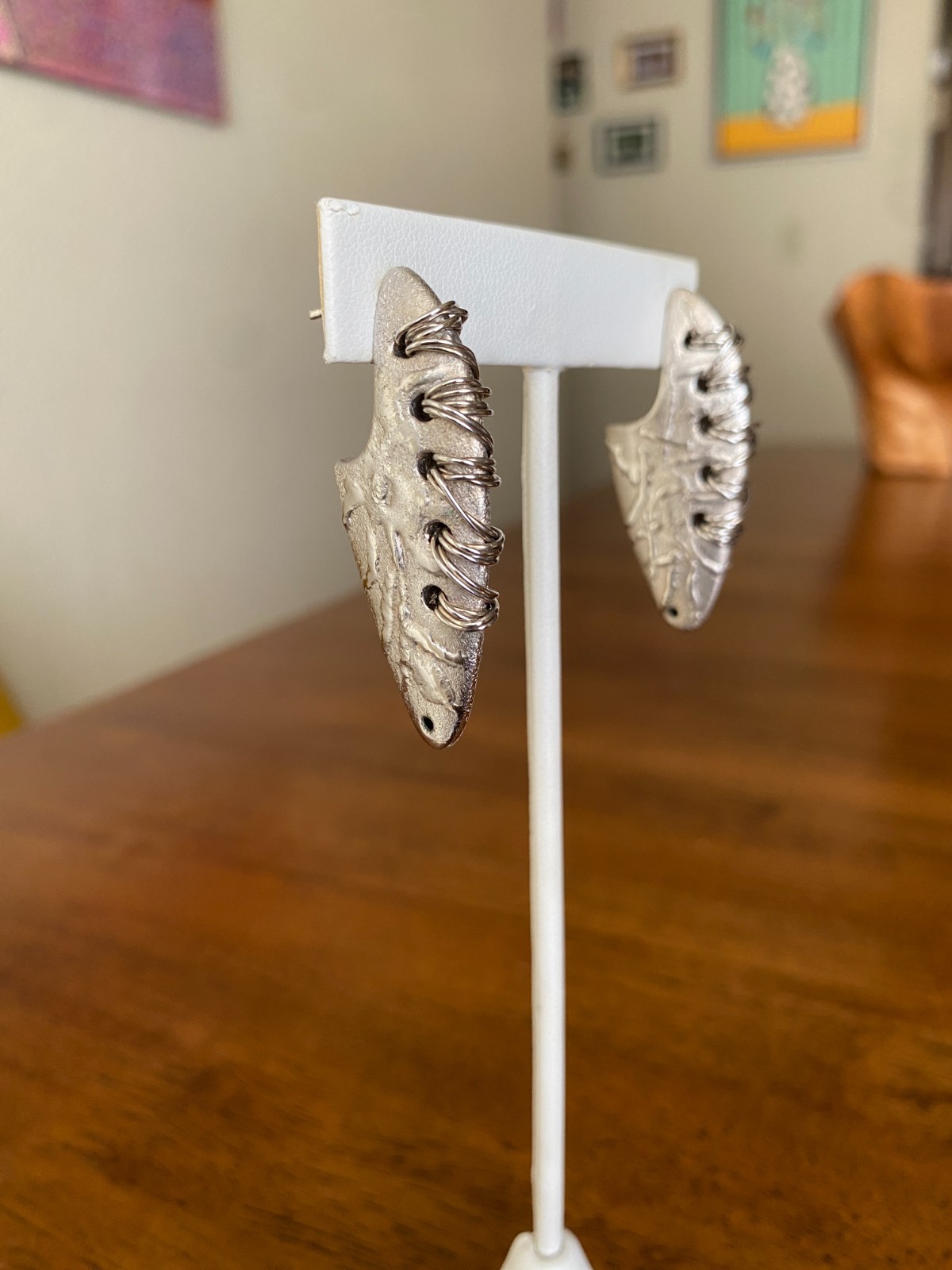 Sterling Silver Statement Earrings 925 Italy 1.75… - image 4