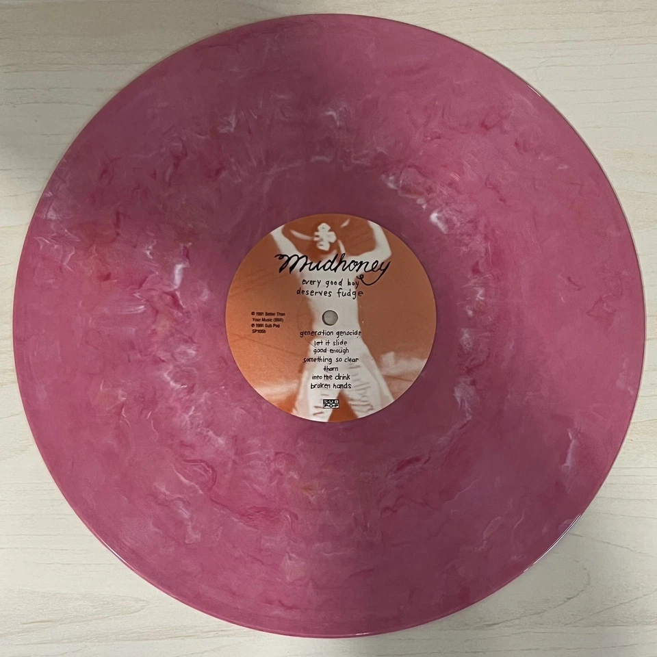 Mudhoney - Every Good Boy Deserves Fudge 1991 LP  Pink 1st Pressing Sub Pop  - Image 3 of 3