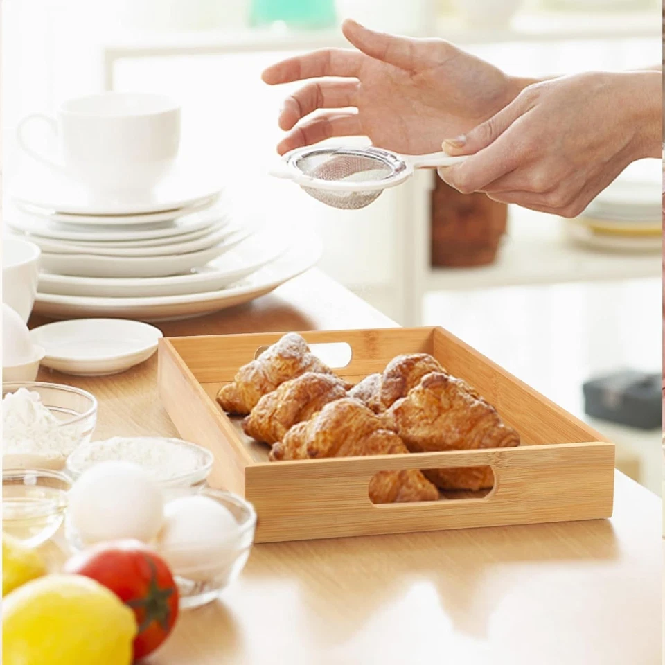 Elegante plato de bambú para servir - perfecto para servir u organizar el hogar Foto 4 de 4