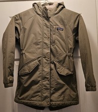 Patagonia Insulated Isthmus Parka Jacket Girls Green Size Large 12 EUC Excellent