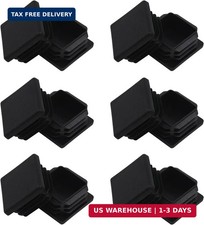 1.5" Square Black Plastic Plugs, 12 Pack, 1.5" x 1.5" Square Tubing End Cap, Non