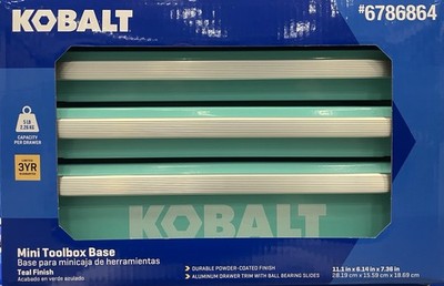 NEW Kobalt Mini-Base 3-Drawer TEAL Steel Toolbox /Jewelry Box VIRAL HARD TO FIND