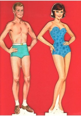 VINTAGE UNCUT 1963 PAM & JEFF PAPER DOLLS~EXTREMELY RARE~#1 TOP REPRODUCTION