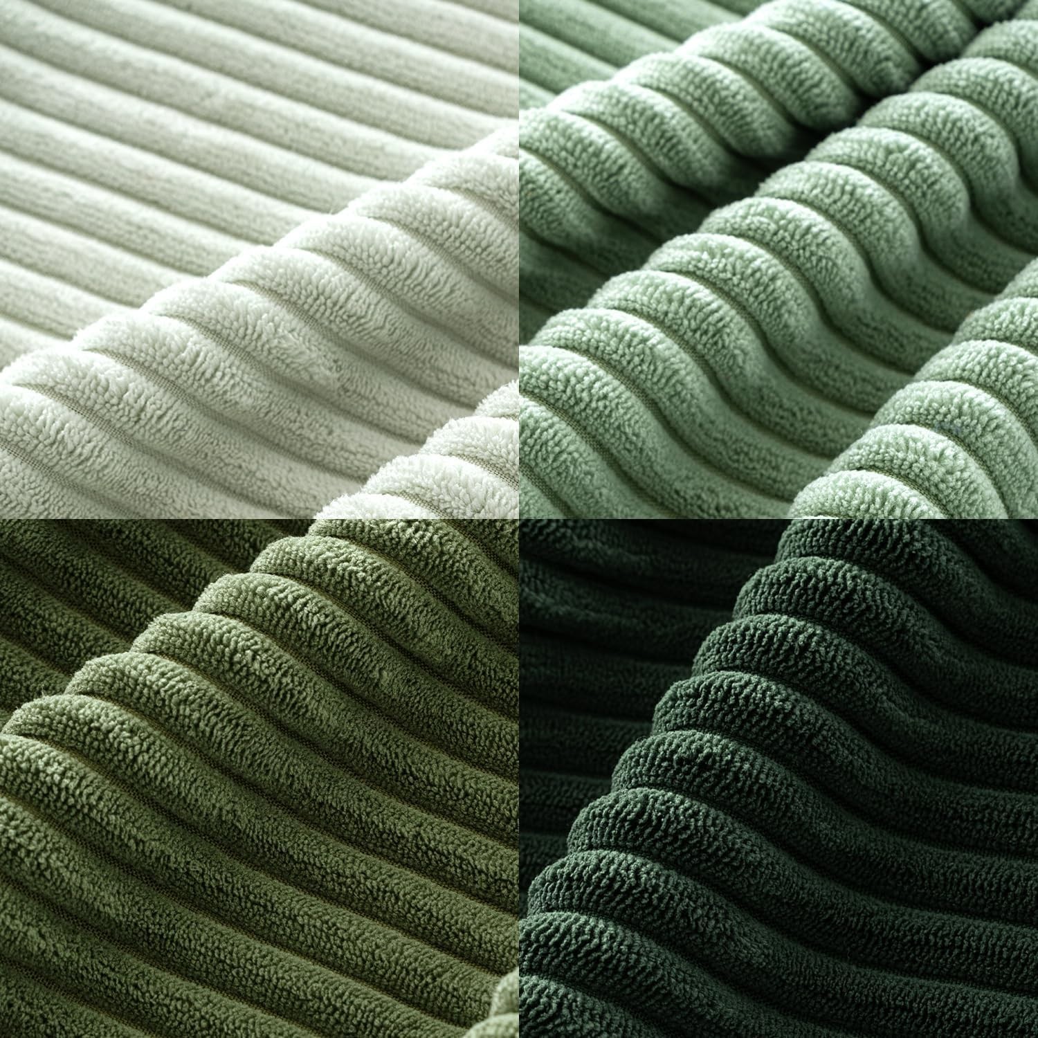 MIULEE Boho Farmhouse Sage Green Pillow Covers 18x18 4 Pack Nordic Corduroy Deco