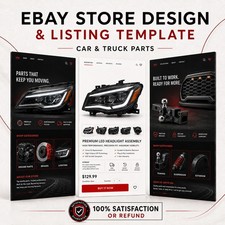Custom eBay Storefront & HTML listing template Car Parts design template