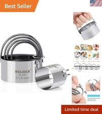 Biscuit Cutter Set 5 Pieces Baking Cookie Cutters Stainless Steel Round Non-s...