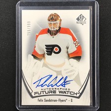 2021-22 Sp Authentic Nhl Felix Sandstrom Future Watch Rookie Auto 759/999