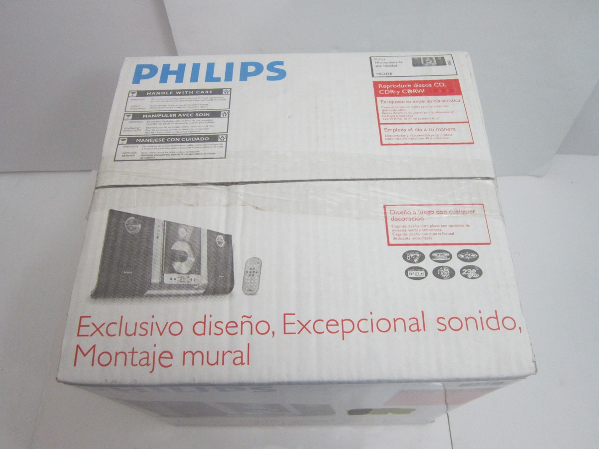 PHILIPS Micro System MC235B Music FM/AM CD Player-Black New In Box