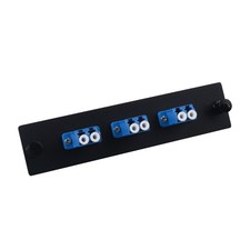 3 Duplex LC/UPC Fiber Patch Panel with Duplex Singlemode Blue LC Adapters, 6 ...
