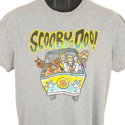 Scooby Doo T Shirt Mens Size Large Gray Cartoon Hanna Barbera Mystery Machine