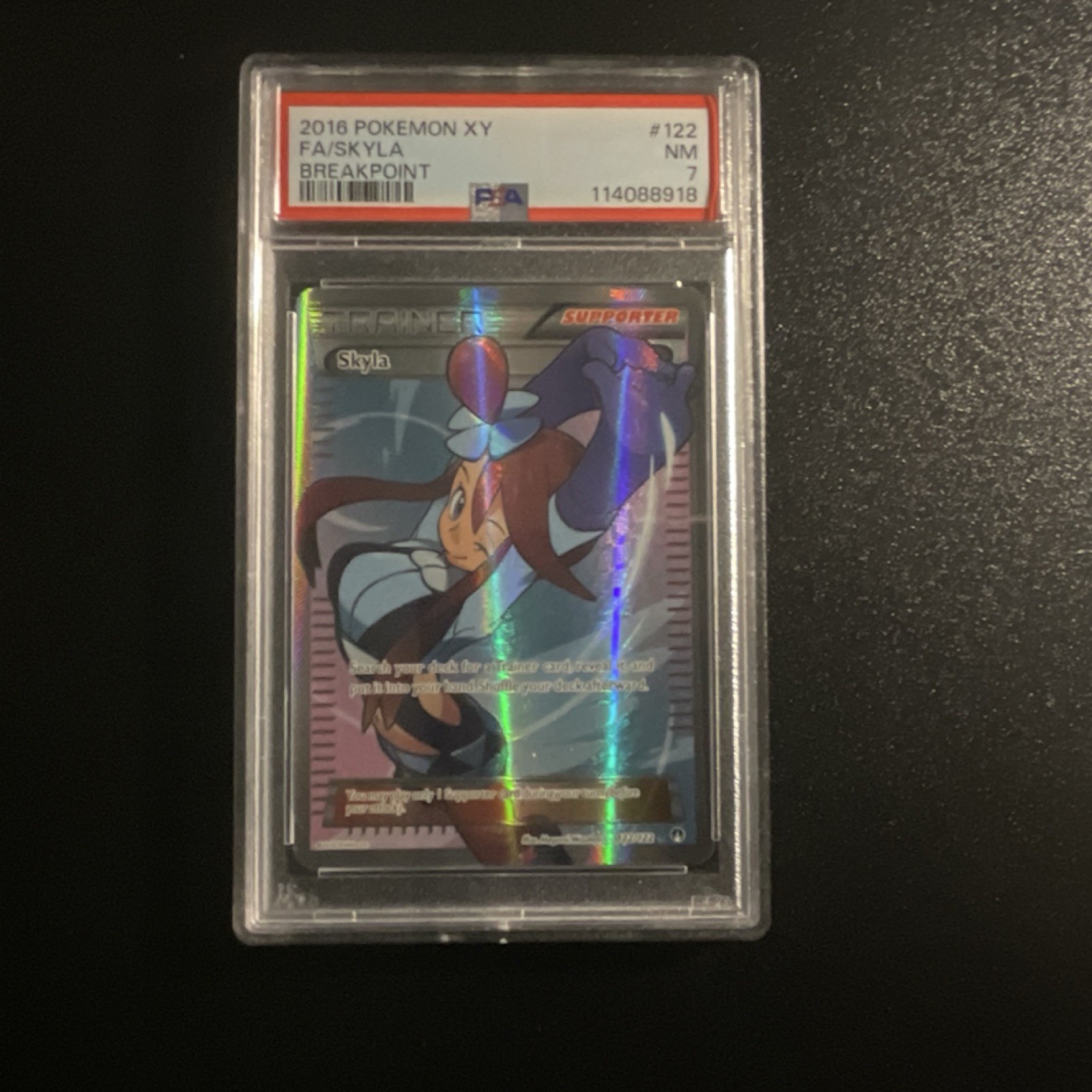 Pokemon TCG Skyla 122/122 Breakpoint Full Art Holo Ultra Rare PSA 7 English 2016