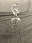 Vintage Horse Head Clear Glass Bell UV Reactive Green Glow Equestrian Hand Bell — photo 4