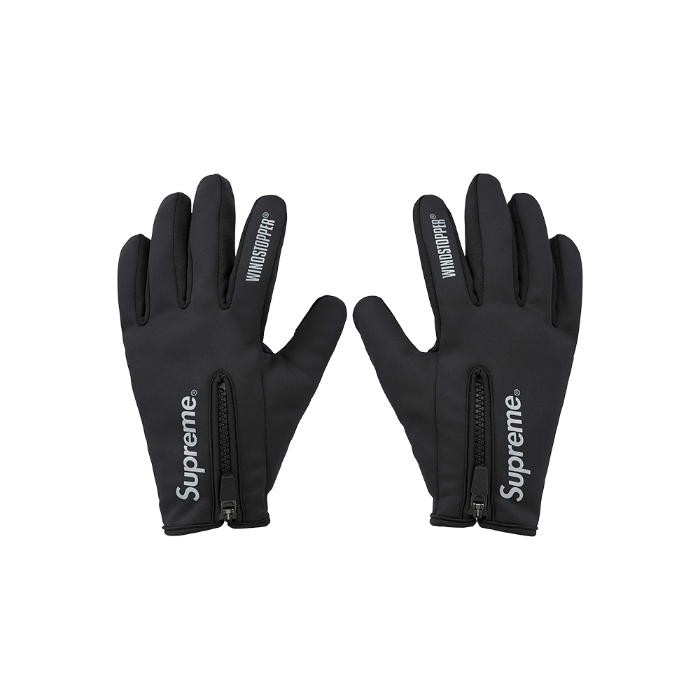 Supreme Windstopper Zip Gloves Black FW | eBay