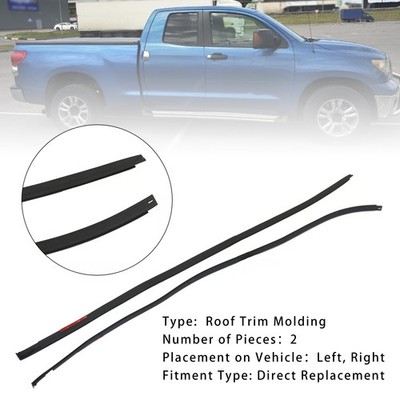 2PCS Roof Drip Molding Trim Left & Right Side Rubber Für Toyota Tundra