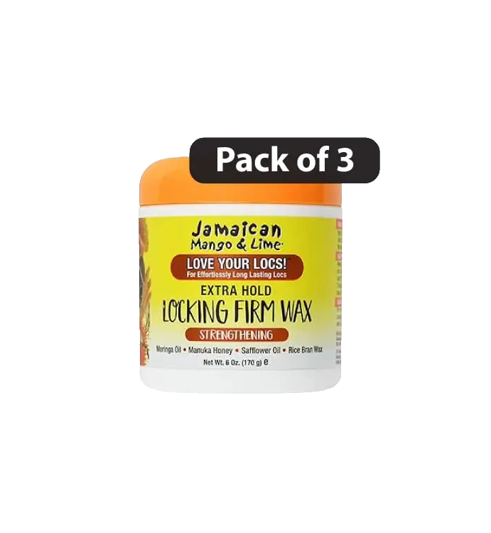 Jamaican Mango & Lime Locking Firm Wax Extra Hold 6oz 155g - Pack of 3