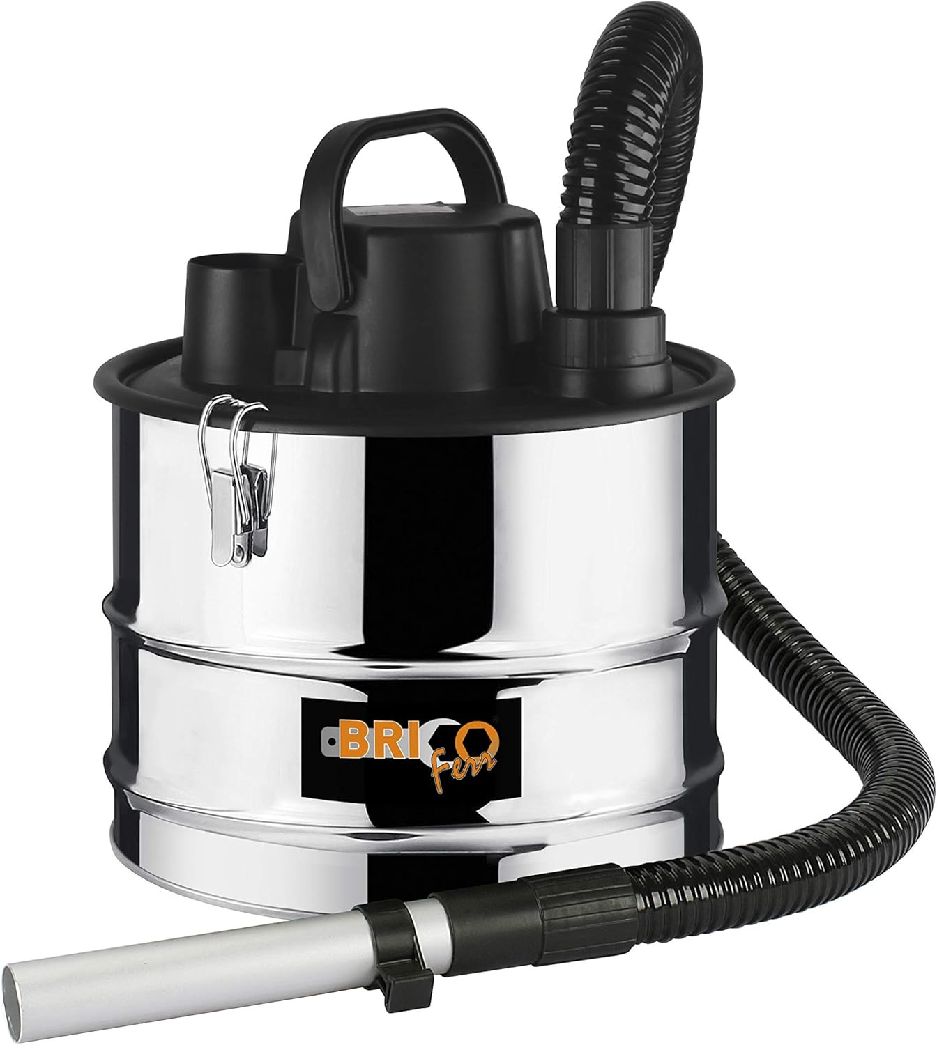 Aspiracenere 15L 1200W Acciaio Inox - Bidone per Stufa e Camino
