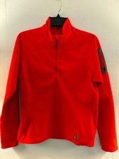Eddie Bauer First Ascent Fleece Pullover Womens L Red 1/4 Zip Outdoor Hiking