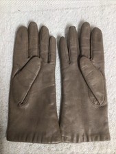 Vintage Van Raalte Genuine Leather Gloves Taupe Wrist Length Lined Women  s L