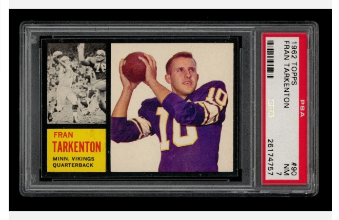 1962 Topps Fran Tarkenton RC Rookie #90 PSA 7 NM