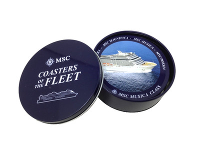 MSC Cruise Ship Coasters of the Fleet Set of 5 Cruise Ships Metal (READ)