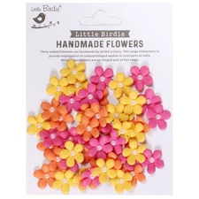 Little Birdie Janice Paper Flowers 50/Pkg-Boho Dreams