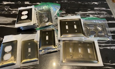 Liberty Hardware Brass Outlet/Toggle Flush Wall Cover Plates Various Lot of 38