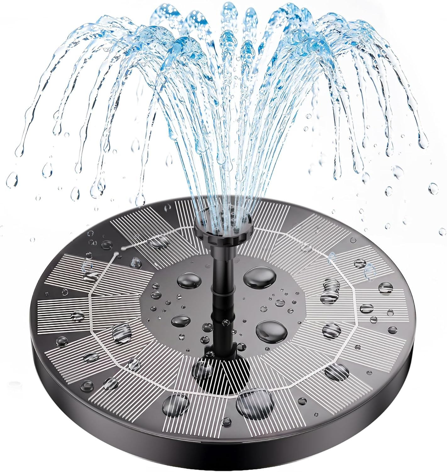 2.5W Outdoor Floating Solar Fountain, Solar Pond Pump and 6 Nozzles, Solar Water