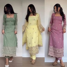 Sequin Embroidered festive salwar kameez with dupatta set for women