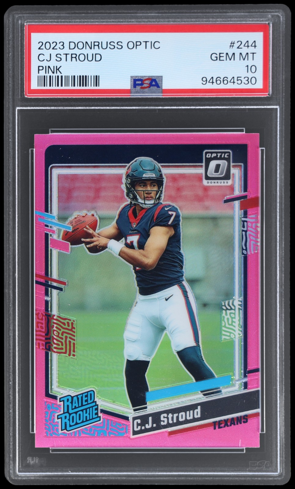 2023 Donruss Optic Cj Stroud #244 PSA 10 RC Rated Rookie Pink Football Gem Mint